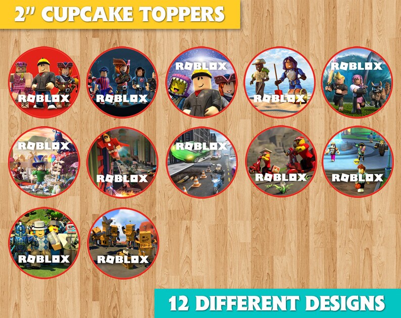 roblox cupcake toppers download roblox toppers labels instant etsy
