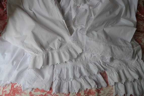 Fine soft cotton pair of antique French bloomers … - image 5