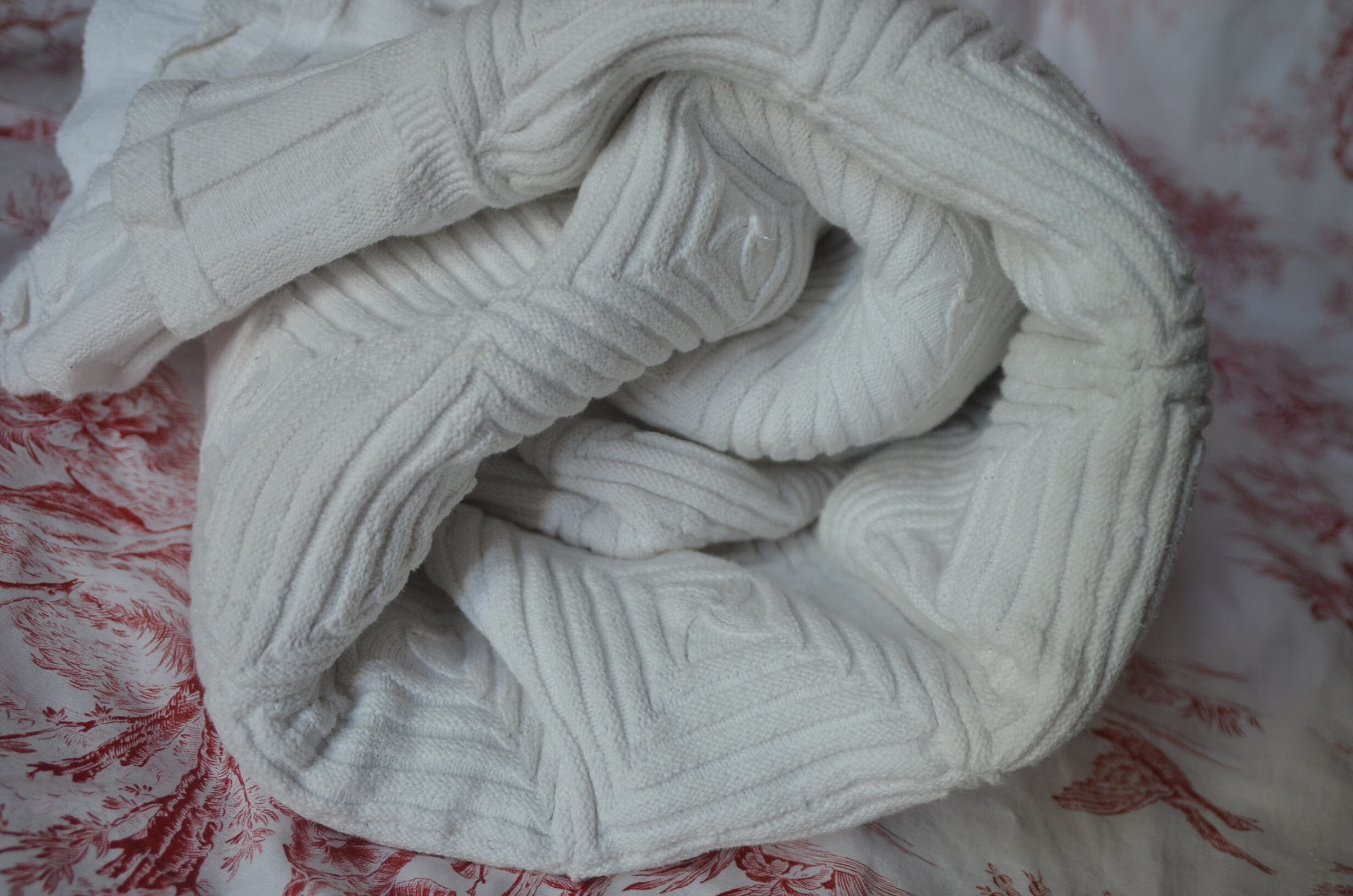 Antique Français Jet de Coton Pur Tricoté à La Main, Couverture Lit Vintage Français, Main 89 X 80