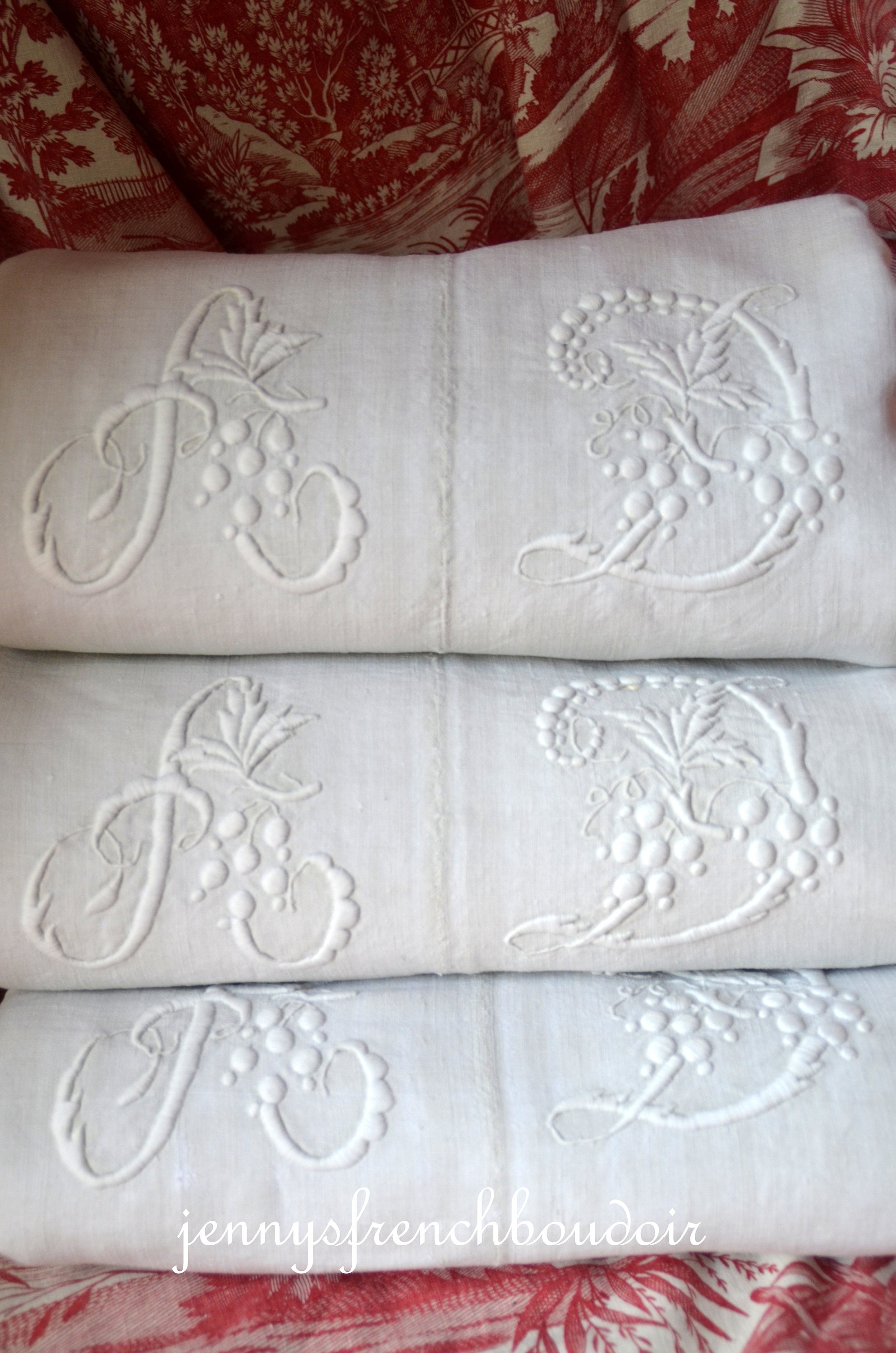 Ancien Français Drap de Dot en Lin Pur Du 19Ème Siècle, Spectaculaire Monogramme Travail Blanc Ad, L