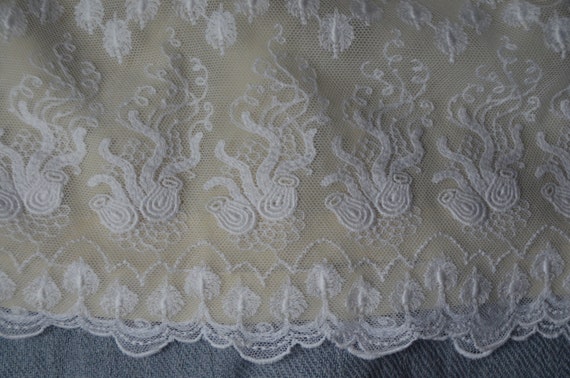 Antique French hand made tambour lace tulle child… - image 9