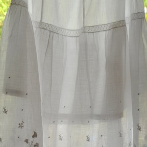 Antique French Victorian Napoleon III pure cotton hand made embroidered blouse white work lace frill entirely hand made and embroidered