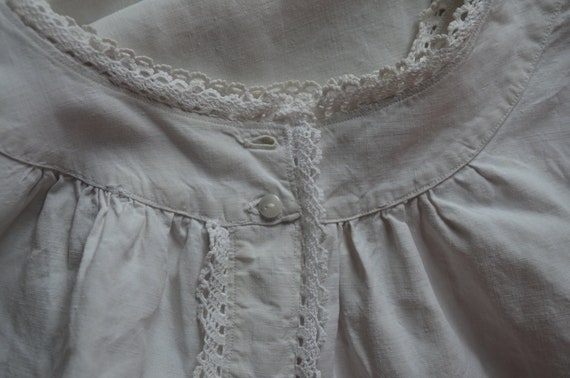 Antique pure linen shift or night dress, under ga… - image 3