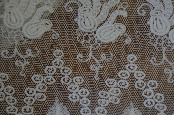 Antique French hand made tambour lace tulle child… - image 10