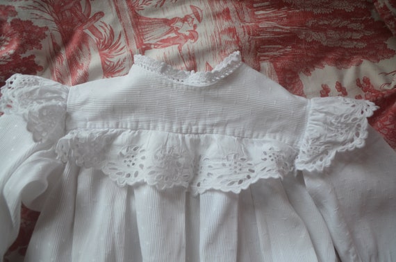 Antique cotton piqué childs dress, broderie anglai