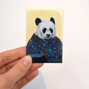 Hipster Panda Magnet. 2&quot;x3&quot; refrigerator magnet. Cute animal magnet. Funny fridge magnet.