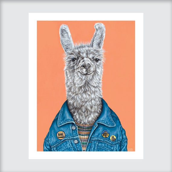 Limited Edition Party Llama Art Home Animal Nursery