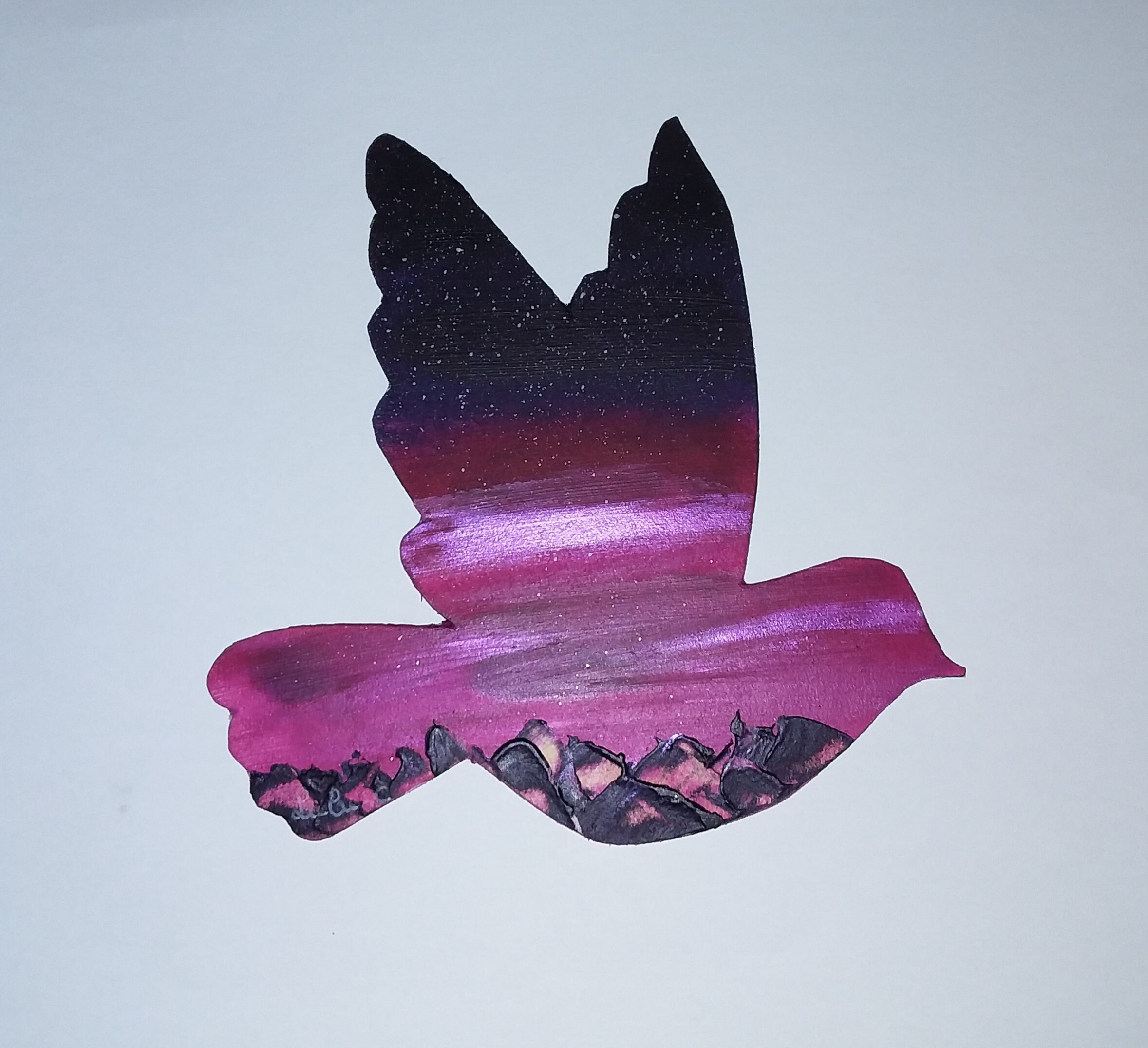 Peinture sur Forme Oiseau