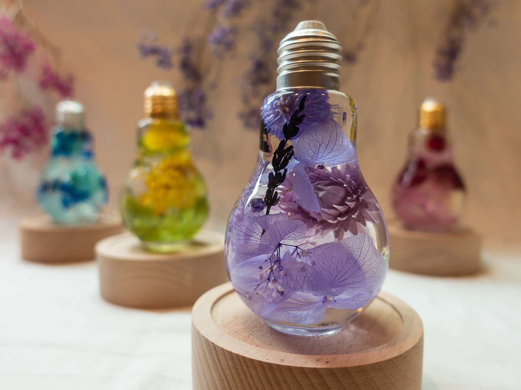 Preserved flower nightlight/real flower lightbulb/home | Etsy