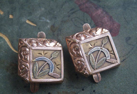 Victorian Collar Pins, Men's Jewelry, Unusual, Mi… - image 6