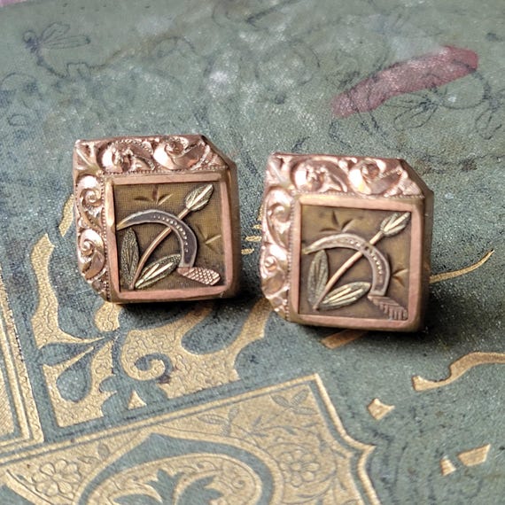 Victorian Collar Pins, Men's Jewelry, Unusual, Mi… - image 2