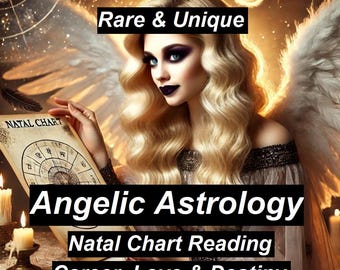 Angelic Astrology: Custom Natal Chart reading revealing your destiny, career, love, spiritual path. Unique rare psychic tarot witchcraft loa