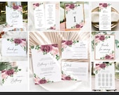 Dusty Rose Floral Wedding Invitation Suite (Digital Download)