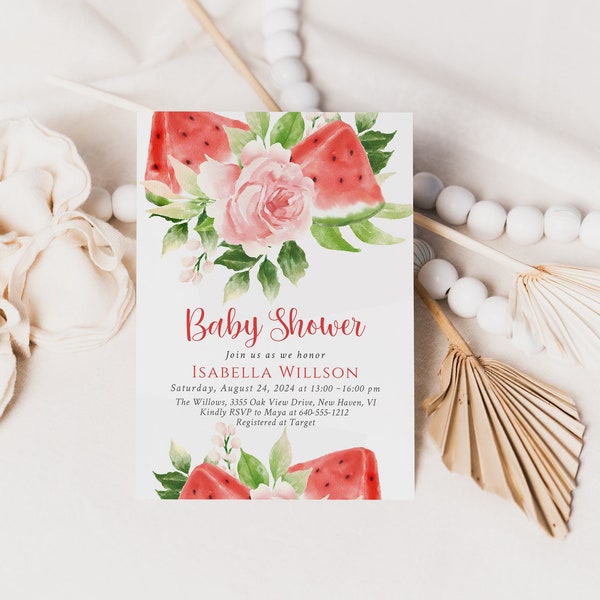 Sweet Melon Baby Shower Invitation Etsy