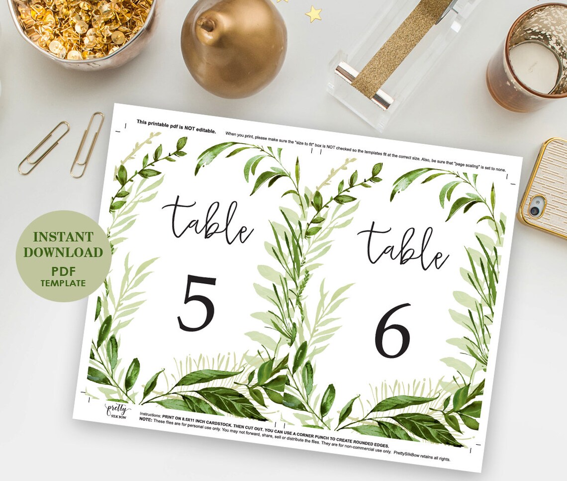 Printable Table Numbers 130 Instant Download Wedding Etsy