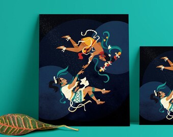 Chin and the Nobleman Poster – Central American Guatemala Gay Queer Indigenous Pride Cultural Wall Art Digital Print