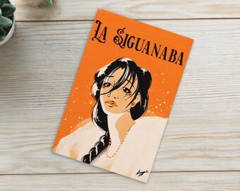 La Siguanaba Hand-Cut Postcard Gift – El Salvador / Wall Art / Digital Print / Cultural Art