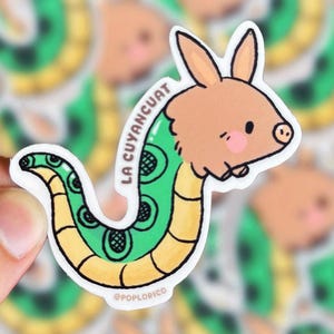 Adesivo Cuyancuat Cryptid El Salvador - Adesivi in vinile riutilizzabili e impermeabili, adesivo per laptop, caffè, serpente adorabile, maiale, serpente, kawaii