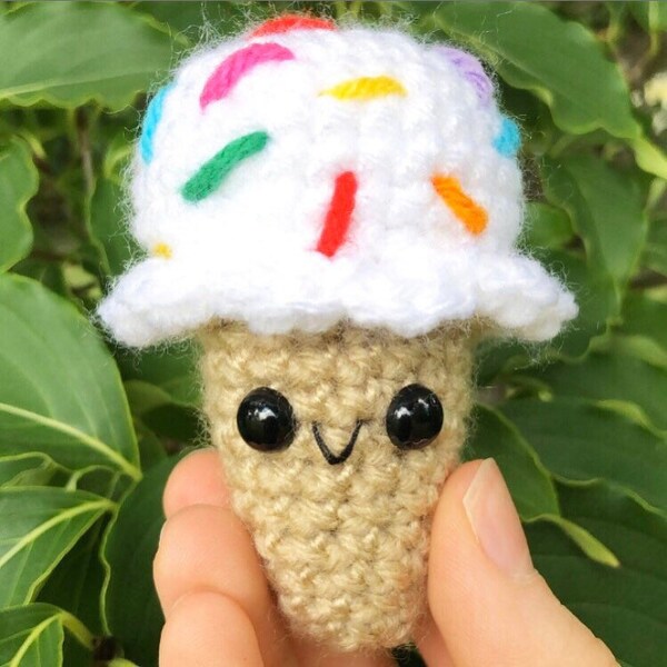 LIMITED EDITION Birthday Sprinkles Ice Cream Cone | Birthday Party Ice Cream | Summer Party Favors | Crochet Amigurumi Food