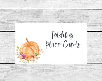 Watercolor Thanksgiving Holiday Folding Place Card Printable