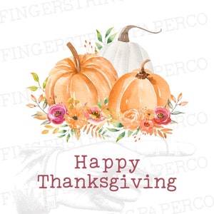Watercolor Thanksgiving Pumpkin Card Printable
