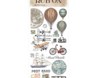 Stamperia - Colección Alrededor del Mundo - Transferencias para frotar - Globos DFLRB32