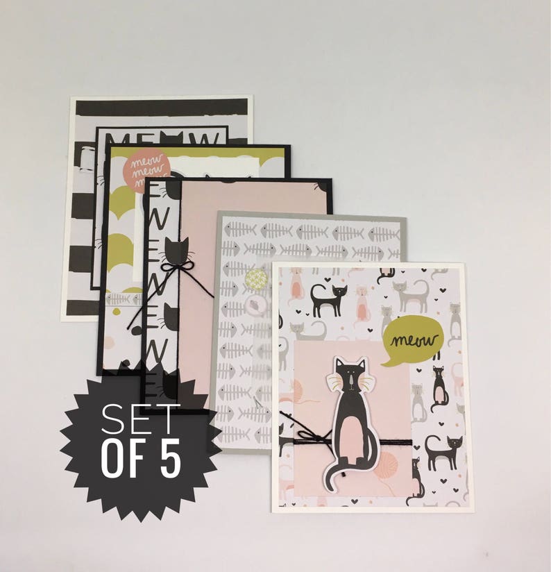 Cat Lover Card Set Handmade