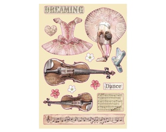 Figuras de madera de Stamperia - Pasión - Violín y danza KLSP099