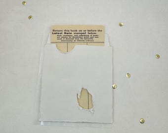 Conjunto de bolsillos y tarjetas de biblioteca: efímeras de estilo vintage para diarios basura, álbumes de recortes y material de diario.