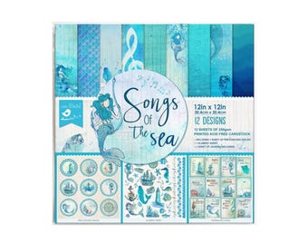 Paquete de cartulina Little Birdie de 30 x 30 cm (12 unidades) - Canciones del mar