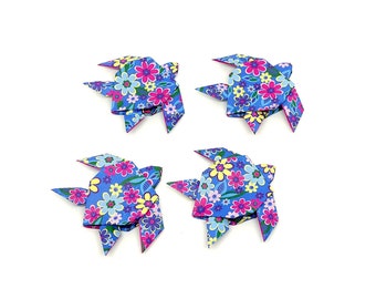 4 small turtles / Flower patterns / gift idea / decoration