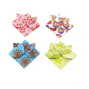 4 Segnalibri origami / Japanese Designs / Fiori / Idea regalo