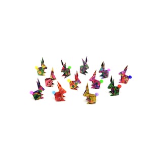 12 conigli origami/ 6,5cm / Idea regalo/ Segnaposto/ Decorazioni / kaleidoscope patterns