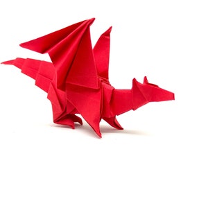 1 Red origami dragon