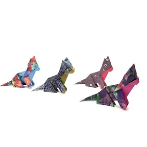 4 Gatti origami eleganti / Idea regalo / Washi patterns
