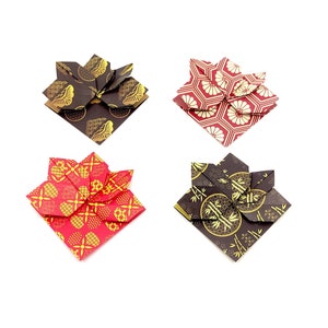 4 Segnalibri origami / Japanese Designs / Fiori / Idea regalo