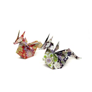2 Draghi Kimono flowers origami piccoli/ idea regalo / decorazione / tradizionale