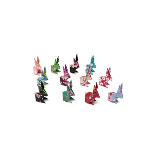 12 conigli origami piccoli 4 cm / Cherry blossoms  / idea regalo