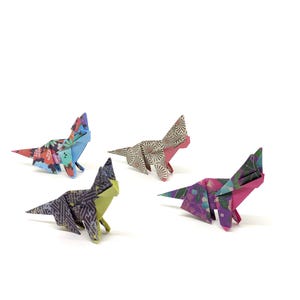 4 elegantes gatos de origami / Idea de regalo / Patrones de washi