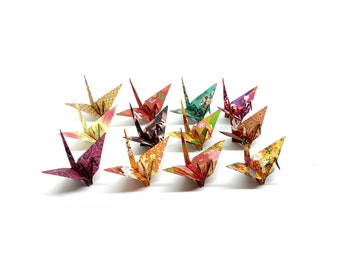 Set of 12 Origami Cranes – Kimono Designs, a Unique Gift and Refined Place Card