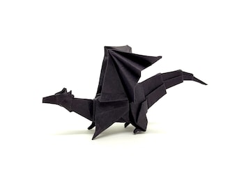 1 Zwarte origami draak