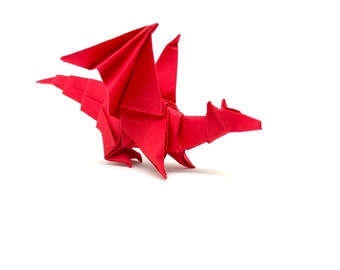 1 dragón de origami rojo