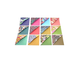 12 Origami corner bookmarks Washi patterns