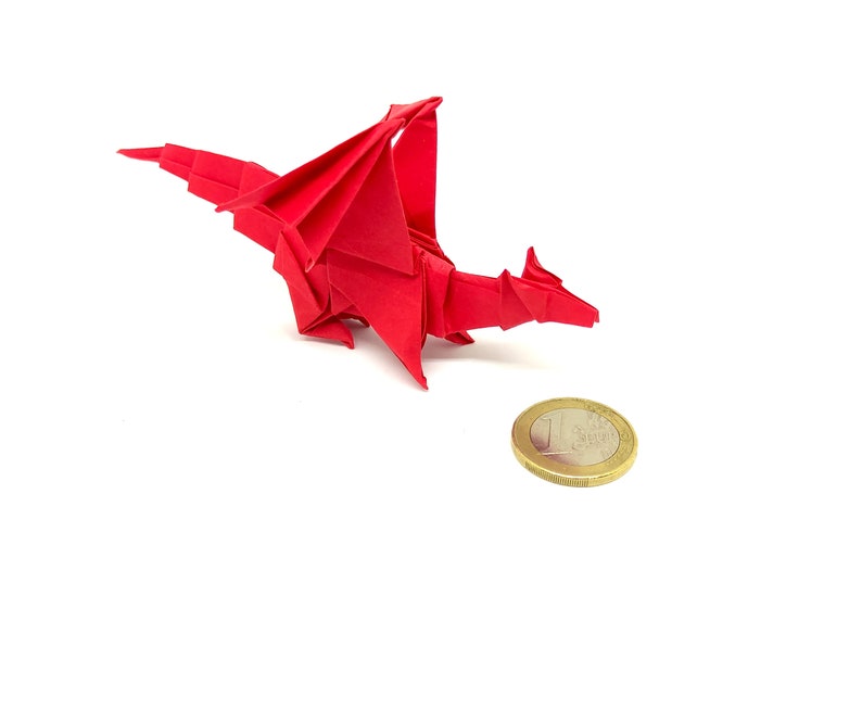 1 Red origami dragon image 6