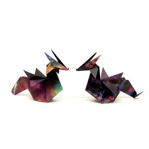 2 Draghi spaziali origami piccoli/ idea regalo / decorazione