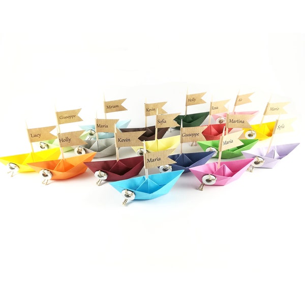 100 petits bateaux origami personnalisés / 7 cm