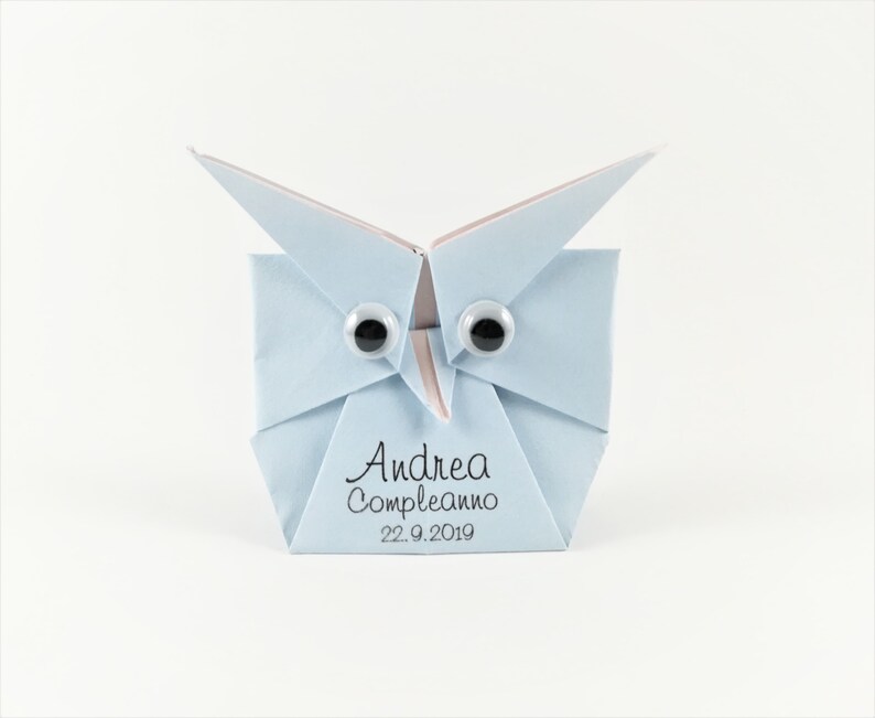 quantit\u00e0 nelle opzioni Gufi origami in 4 colori personalizzati