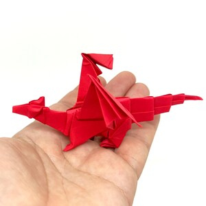 1 Red origami dragon image 8