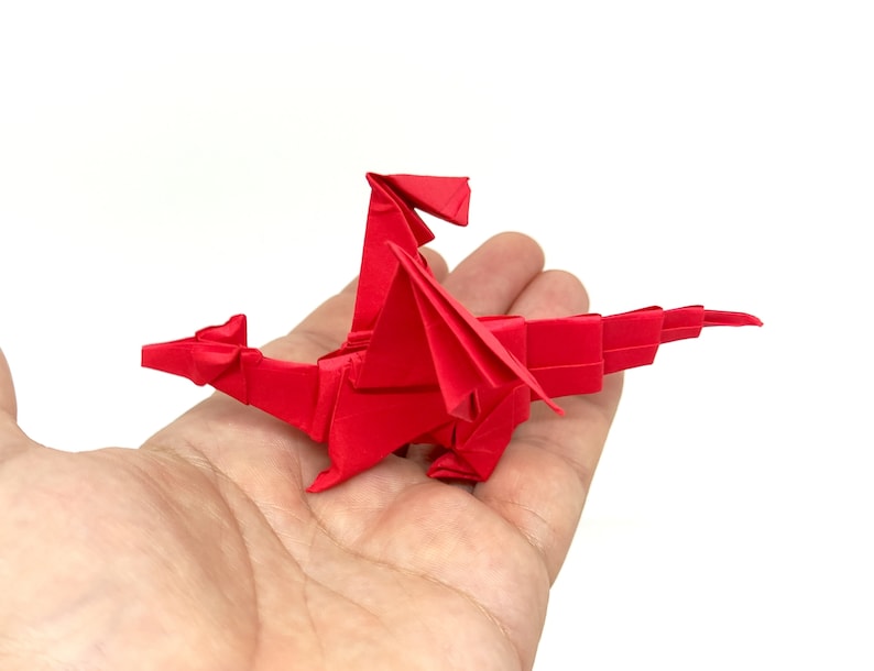 1 Red origami dragon image 8