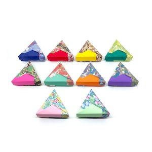 10 Scatole Origami triangolo / Stampa ecologica / idea regalo